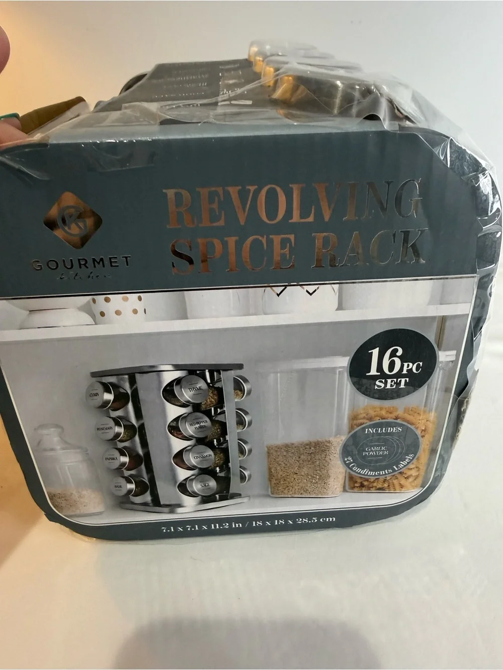 GOURMET KITCHEN 16 Pc Revolving Spice Rack